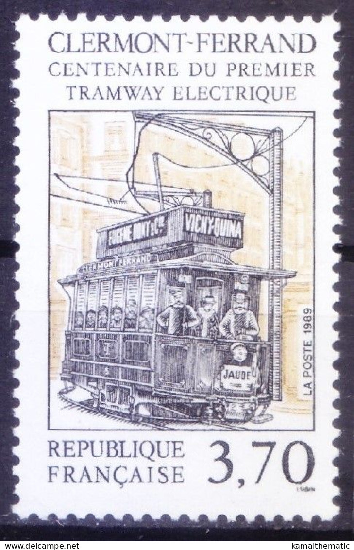 France 1989 MNH, Centenary Of First Electric Streetcar, Railways, Trams - Trains