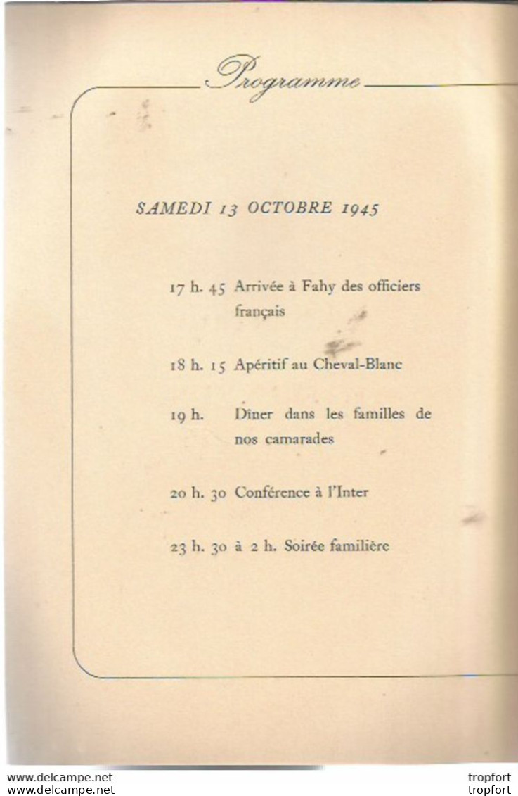 Programme PORRENTRUY 1945 Journée D'amitié ARMEE FRANCAISE AJOIE Militaria War - Programas