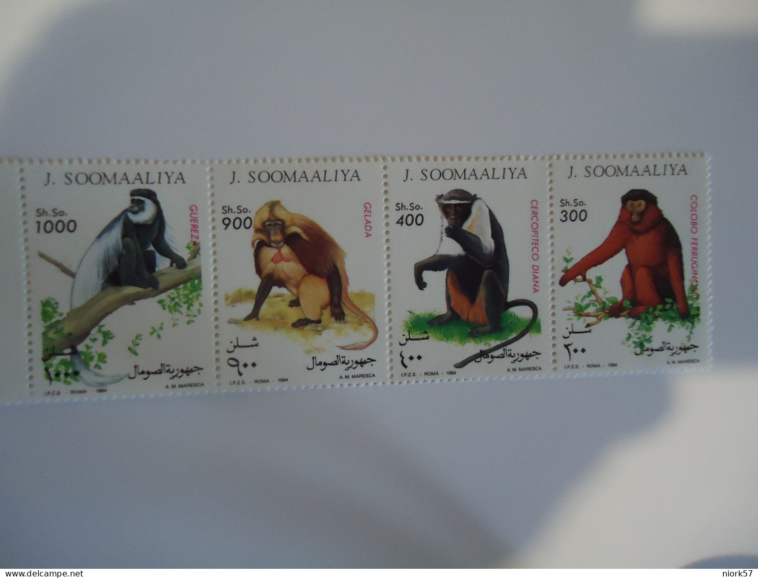 SOMALIA MNH  SET 4  ANIMALS MONKEYS 1994 - Scimmie