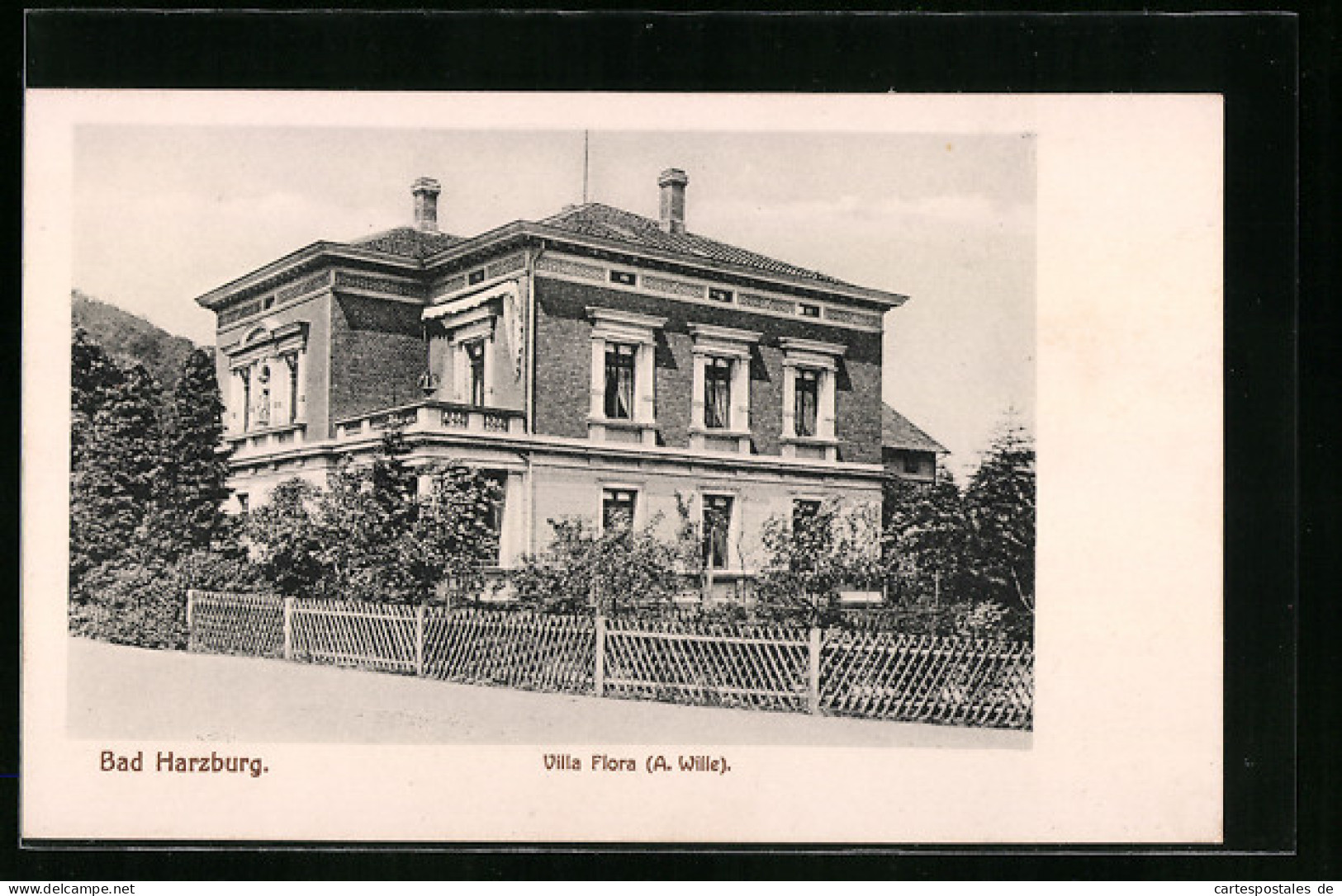 AK Bad Harzburg, Villa Flora Mit Strassenpartie  - Bad Harzburg