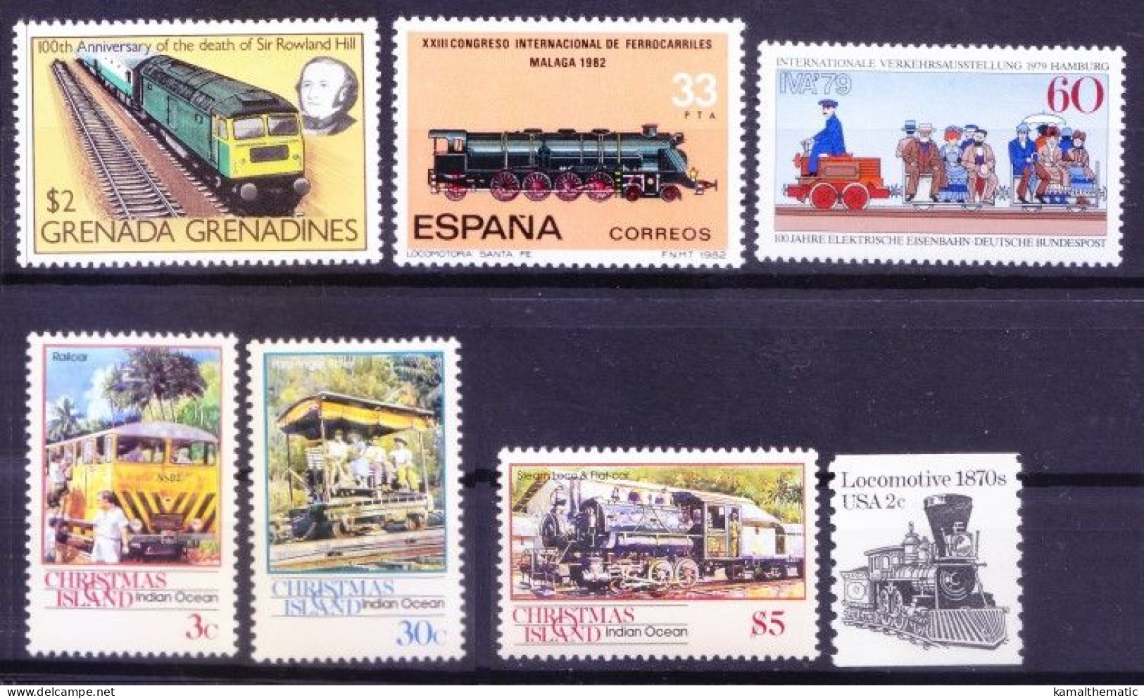 Train, Railways, Toys, MNH 7 Stamps - Treni