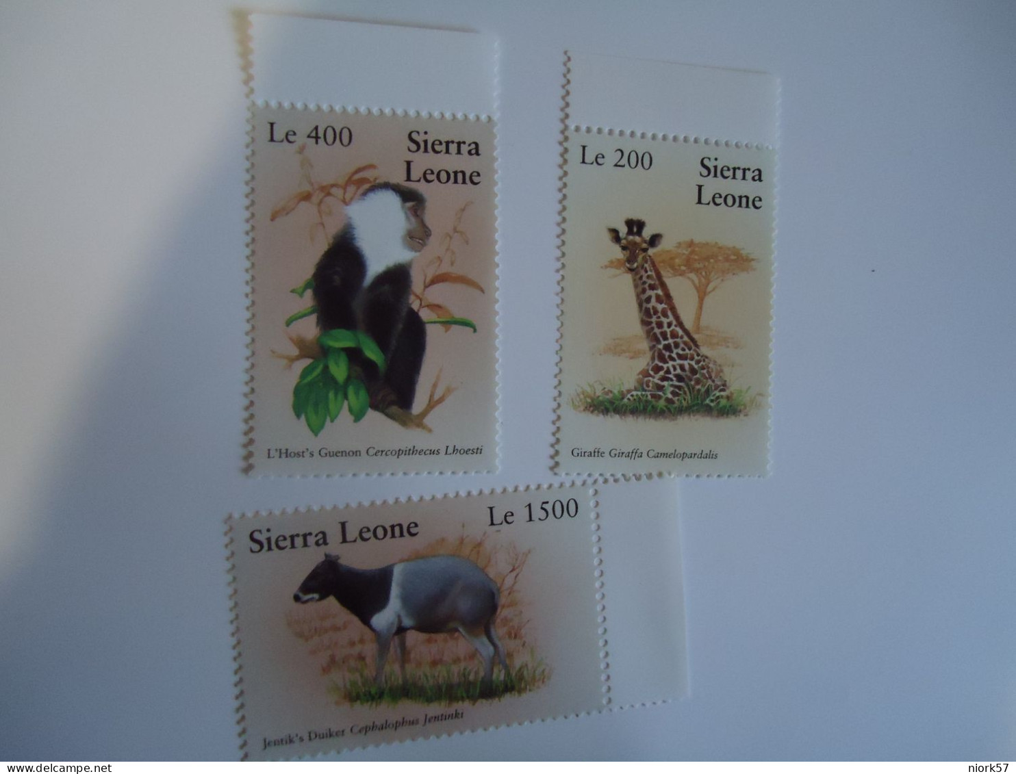 SIERRA LEONE   MNH Set Animals MONKEYS GIRAFFES - Singes