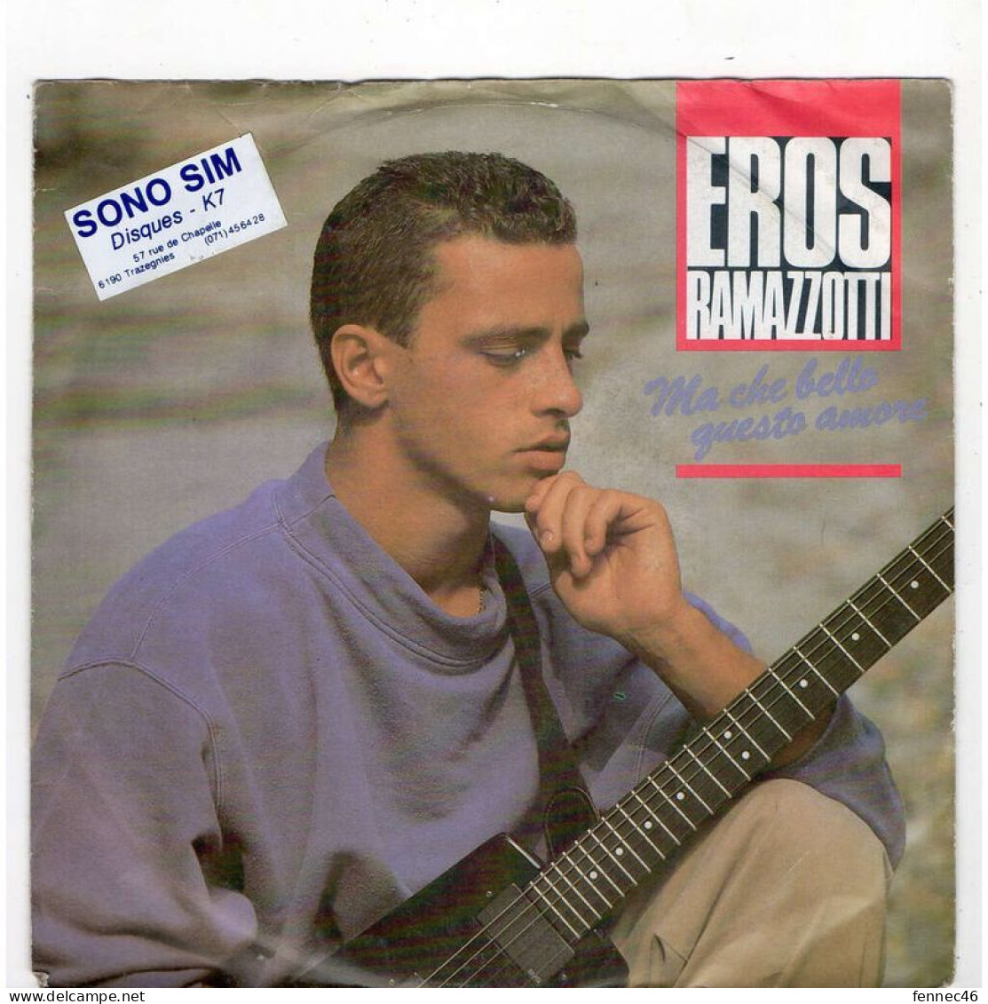 * Vinyle  45T - Eros Ramazzotti -  Ma Che Bello Questo Amor  - Ok Ci Sto - Sonstige - Italienische Musik