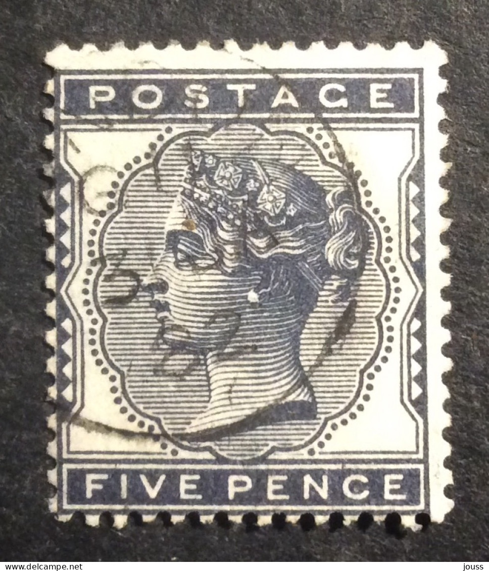 GB67 Victoria 5 P Bleu Noir YT 71 Couronne Oblitéré - Used Stamps