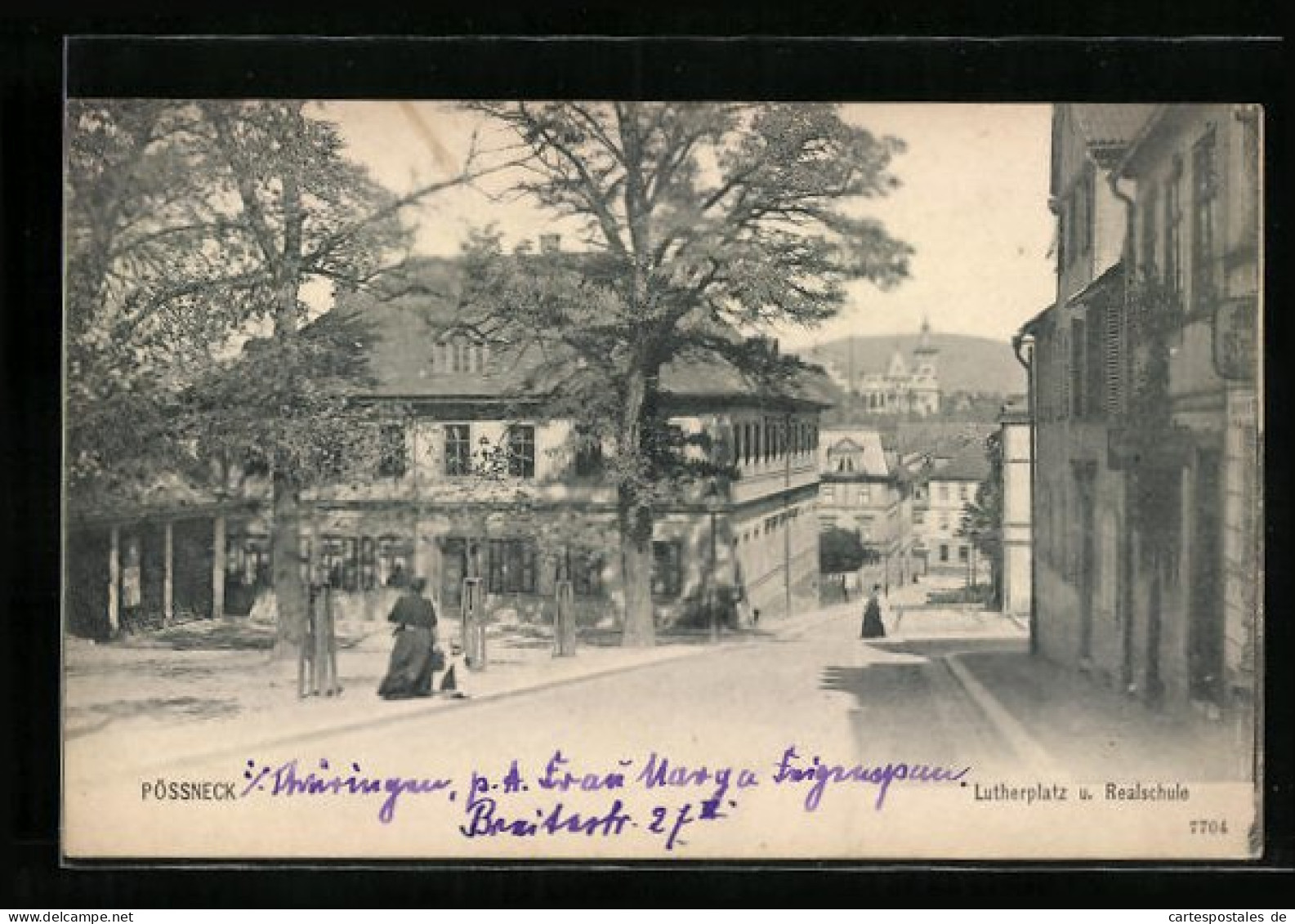 AK Pössneck, Lutherplatz Und Realschule  - Pössneck