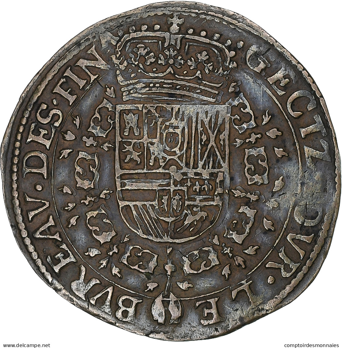 Pays-Bas Espagnols, Jeton, Charles II, Bureau Des Finances, 1681, Anvers - Other & Unclassified