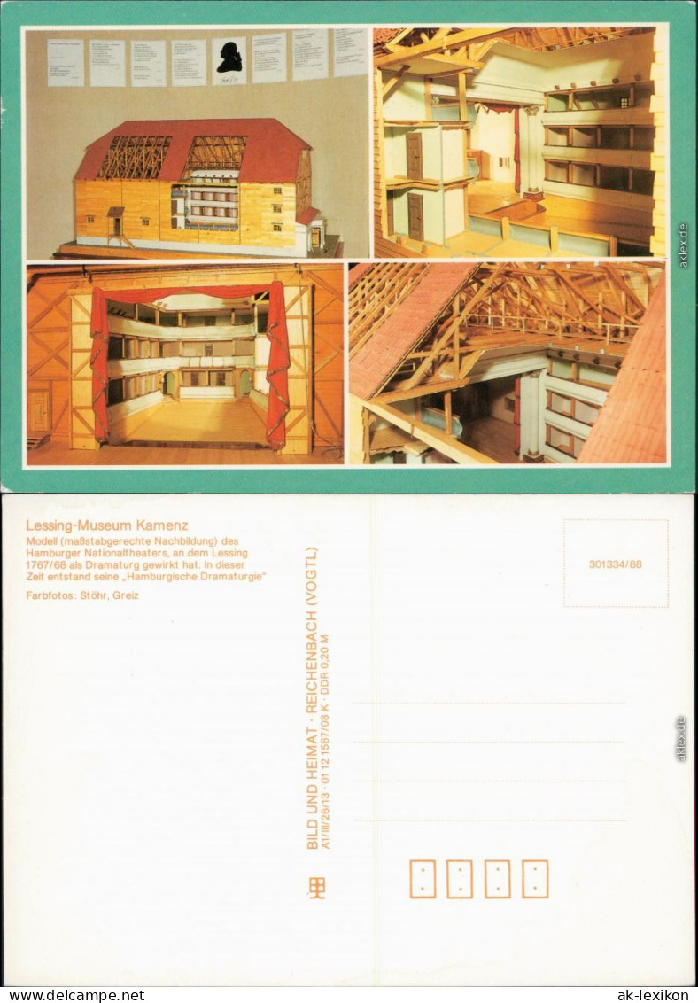 Ansichtskarte Kamenz Kamjenc Lessingmuseum 1988 - Kamenz