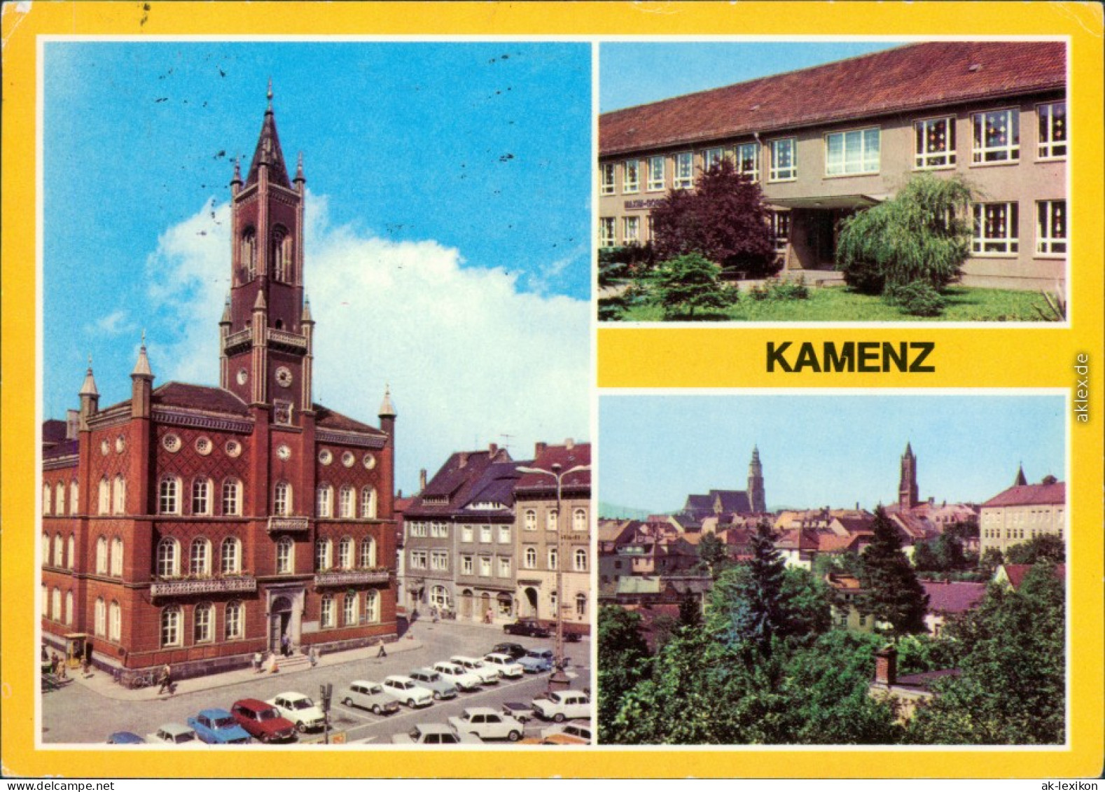 Kamenz Kamjenc Rathaus, Polytechnische Oberschule, Teilansicht 1979 - Kamenz