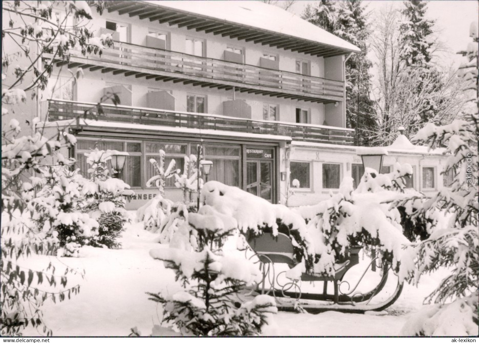Bad Dürrheim Hotel "Salinensee" - Außenansicht - Winterliche Szene 1976  - Bad Duerrheim