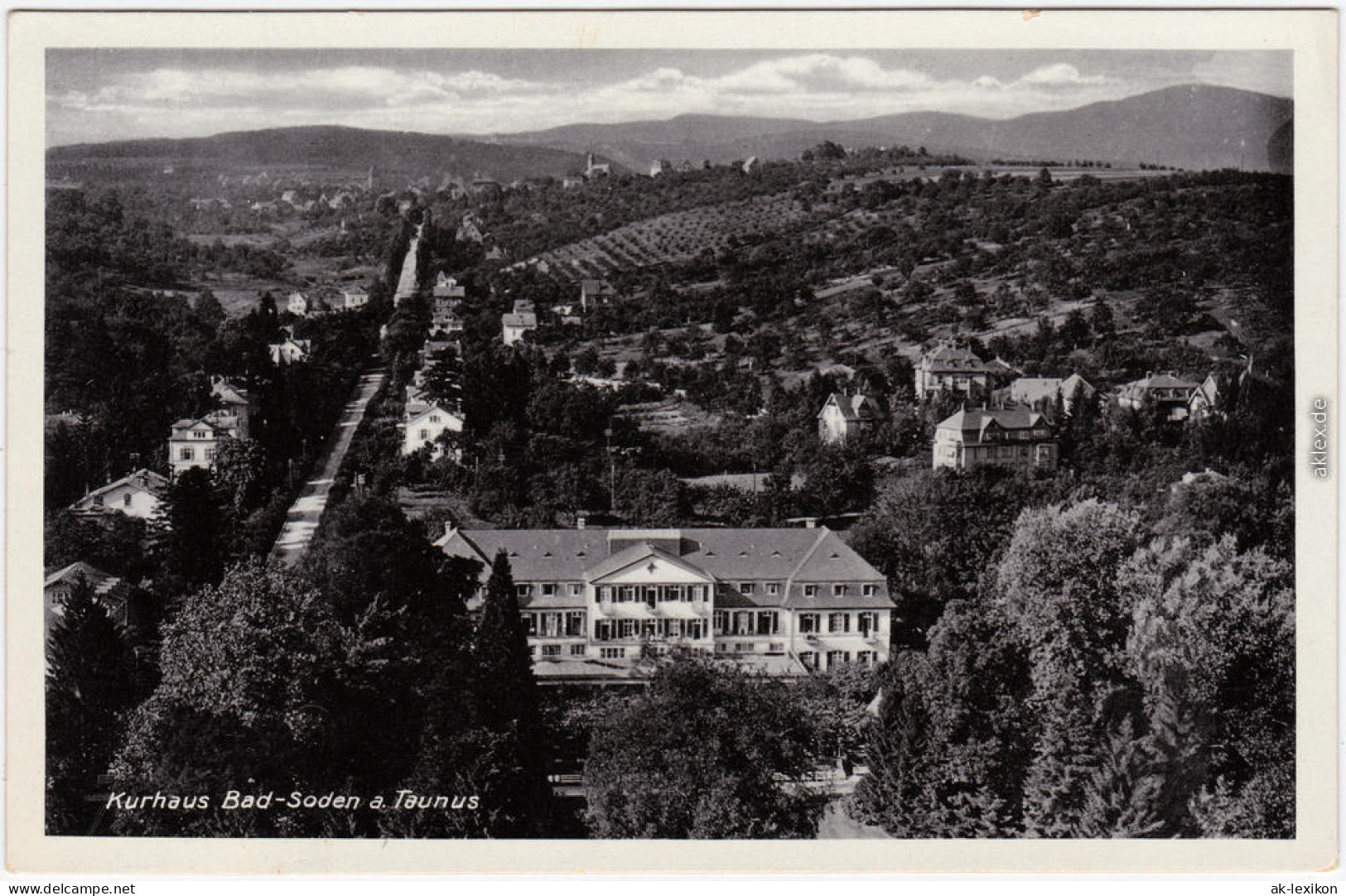 Ansichtskarte Bad Soden (Taunus) Stadt, Kurhaus Und Straße 1934 - Bad Soden