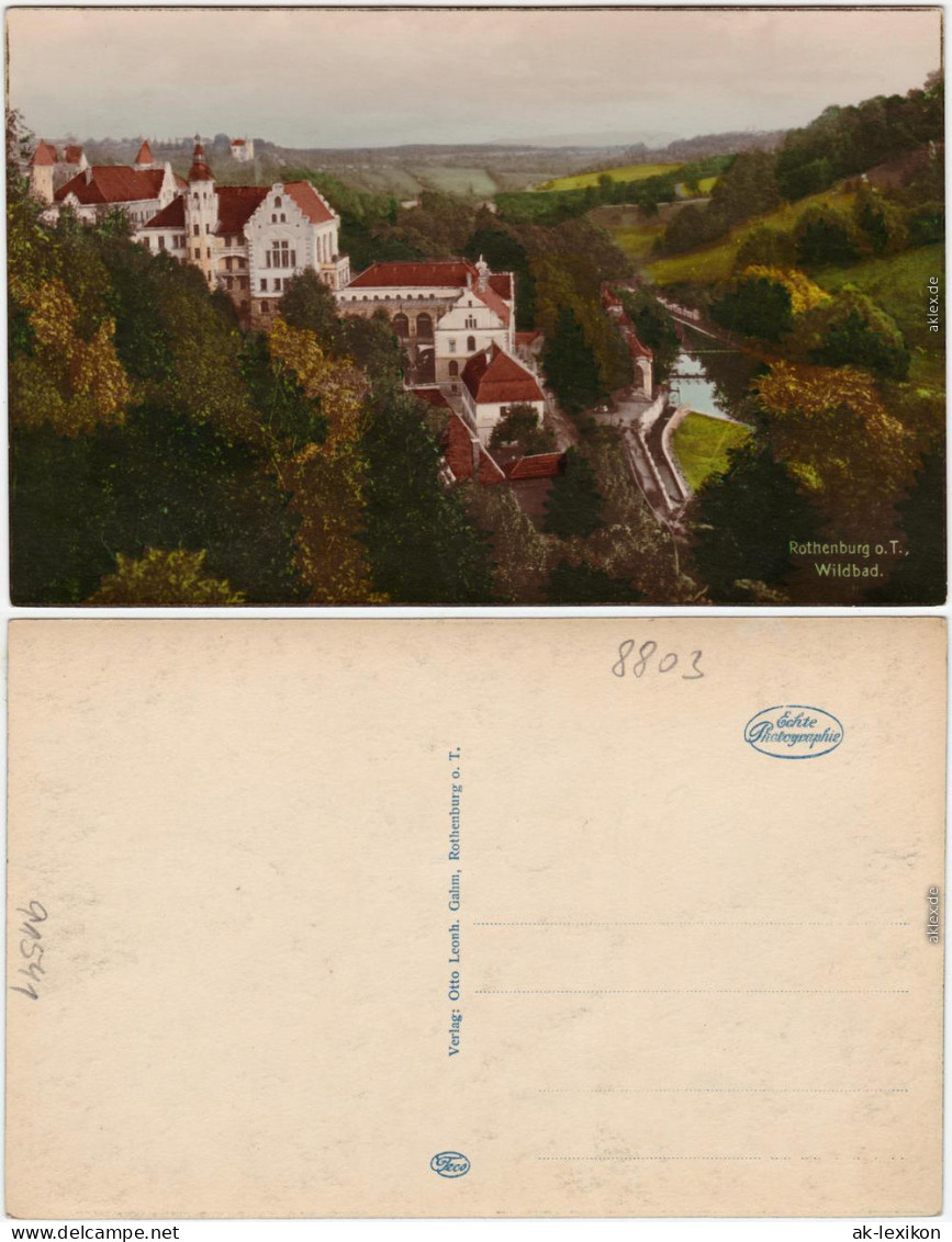 Rothenburg Ob Der Tauber Wildbad - Blick Auf Die Stadt (coloriertes Foto) 1928  - Rothenburg O. D. Tauber