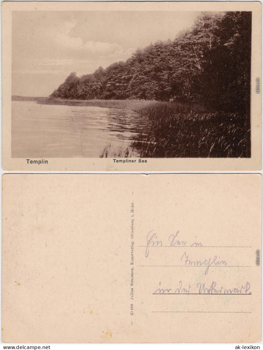 Templin Partie Am Templiner See Uckermark B Prenzlau Ansichtskarte 1922 - Templin