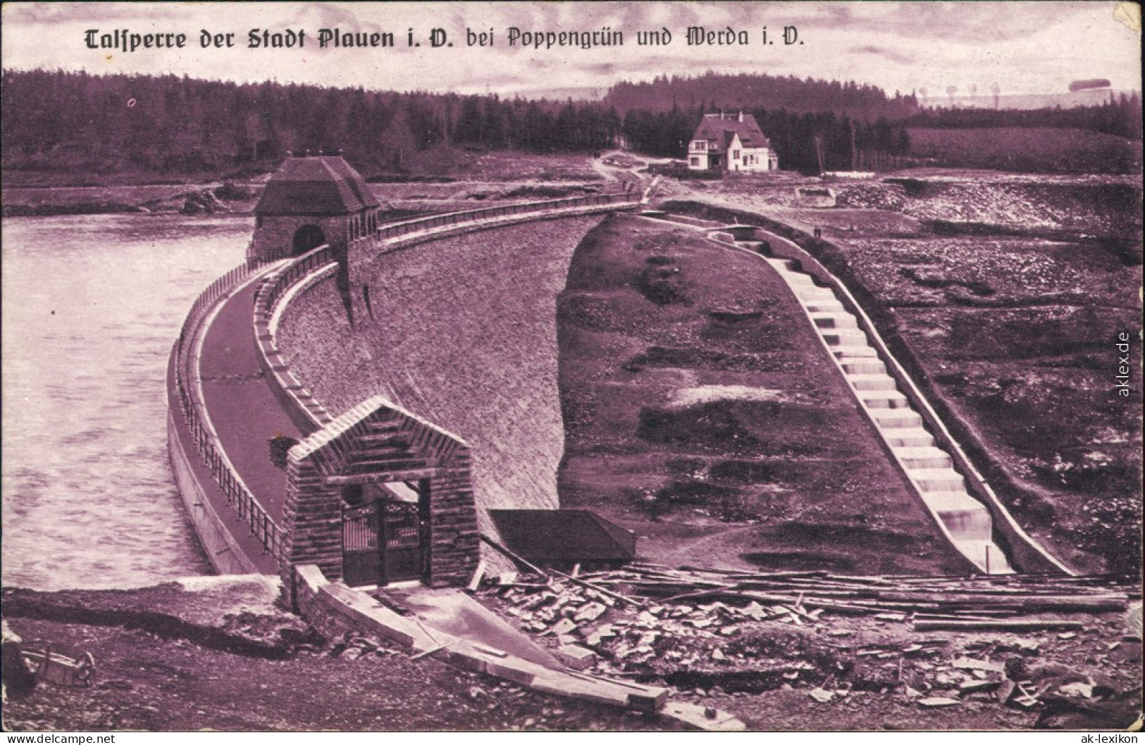 Ansichtskarte Ruppertsgrün (bei Plauen)-Pöhl Talsperre, Schwemmgut 1914  - Poehl