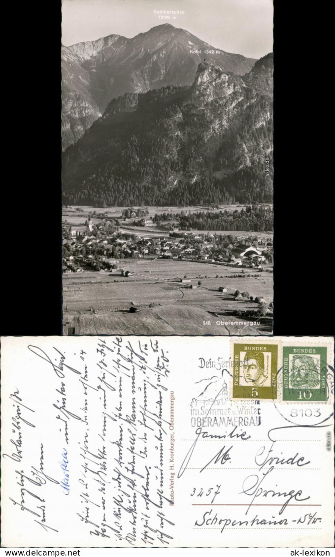 Ansichtskarte Oberammergau Panorama-Ansicht Mit Kofel Und Notkarspitze 1964 - Oberammergau