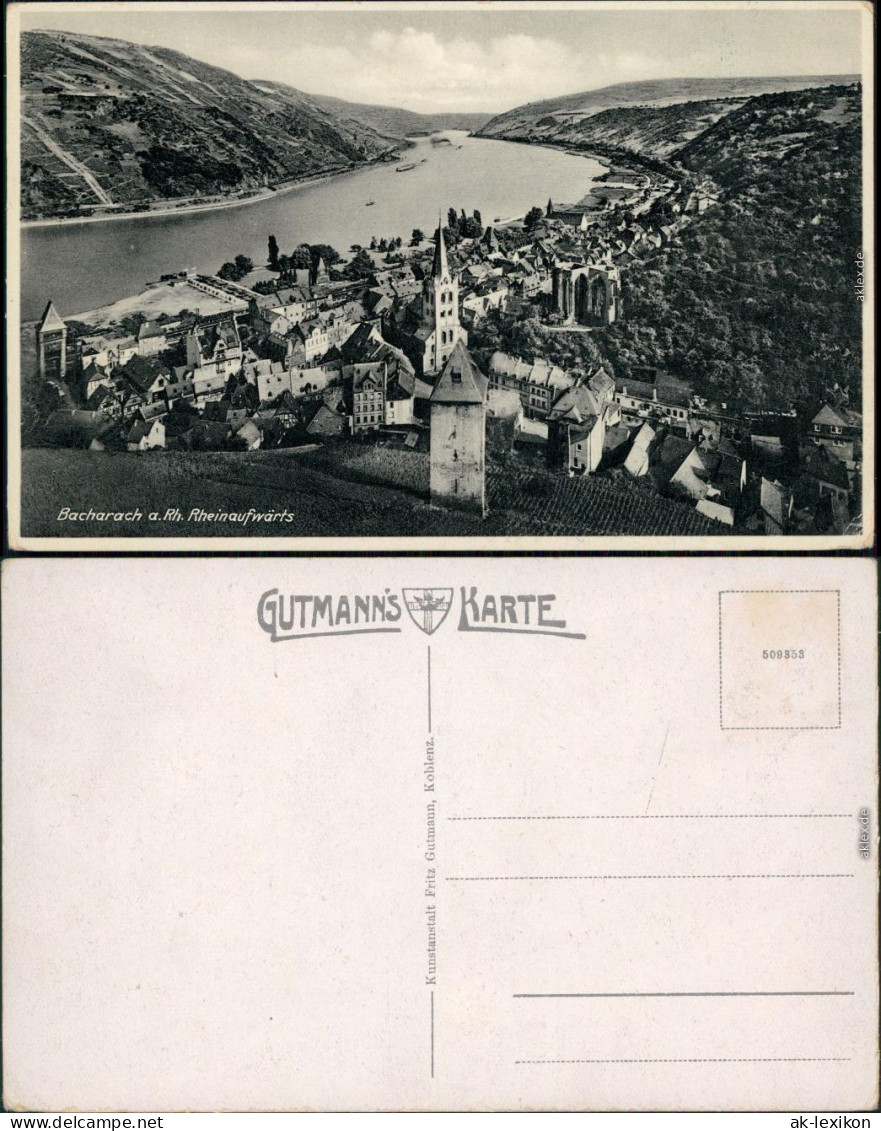 Ansichtskarte Bacharach Panorama-Ansicht 1930 - Bacharach