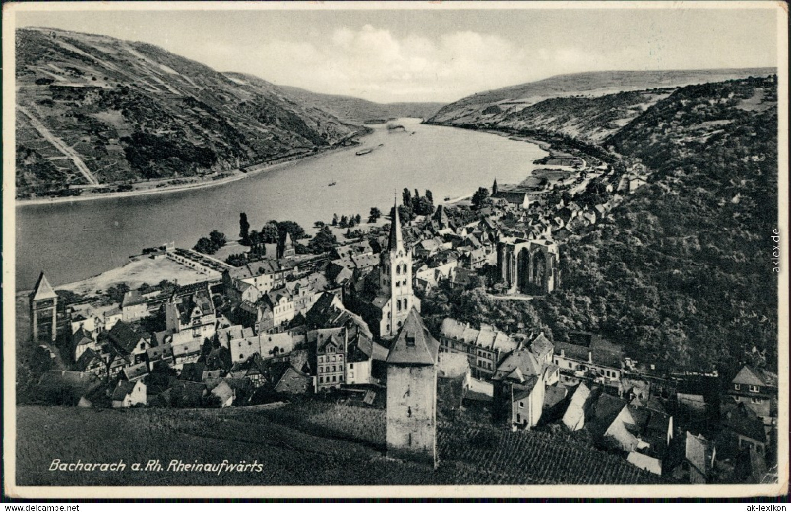 Ansichtskarte Bacharach Panorama-Ansicht 1930 - Bacharach