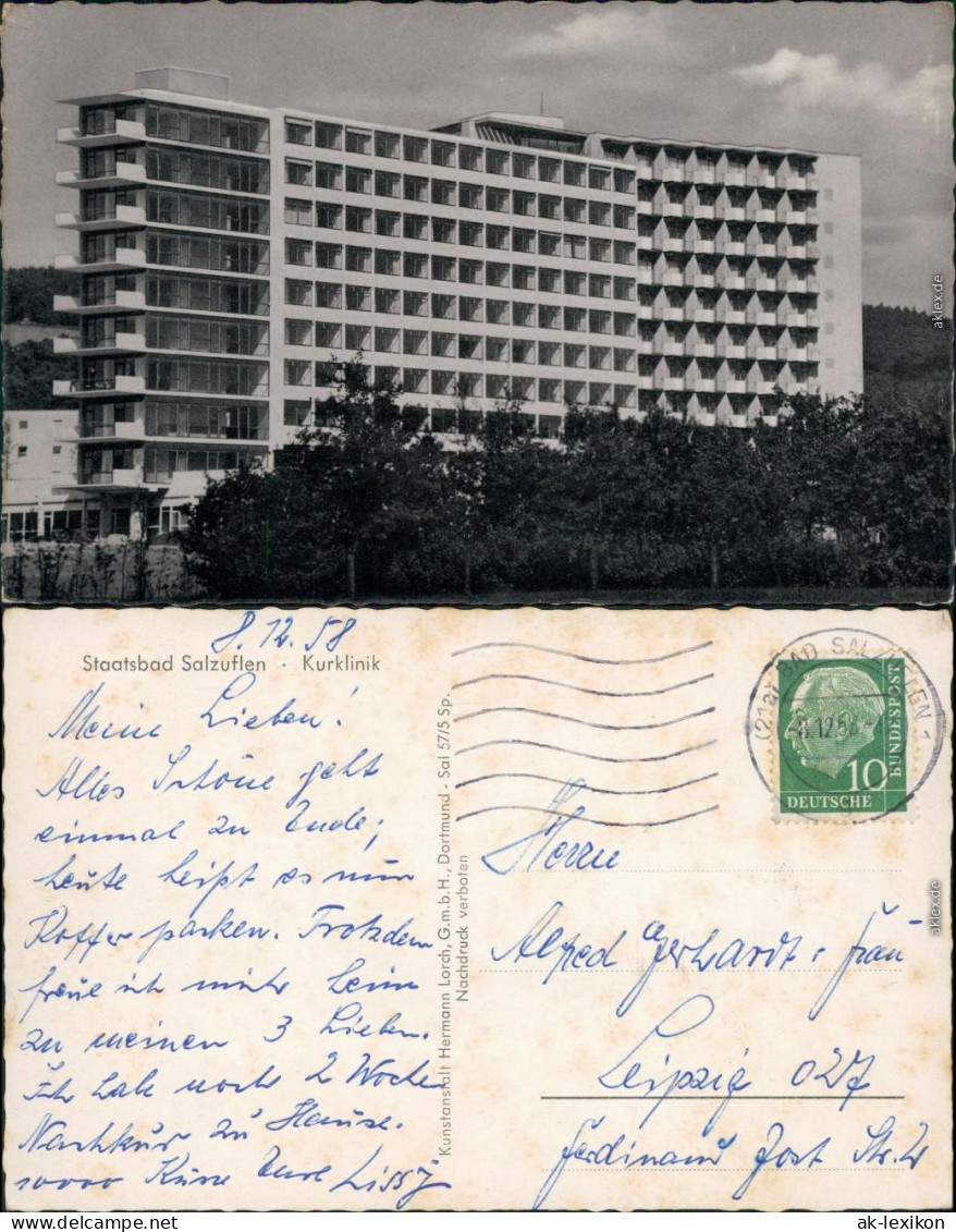 Ansichtskarte Bad Salzuflen Kurklinik 1958 - Bad Salzuflen