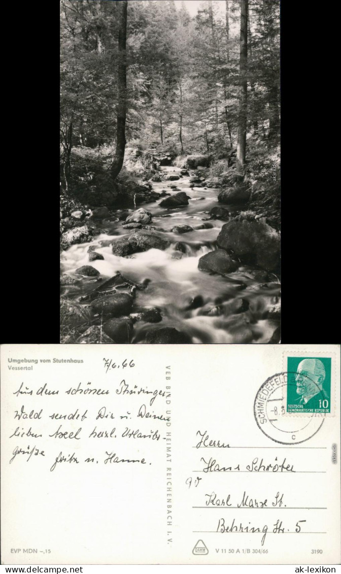 Ansichtskarte Schleusingen Bachlauf Im Vessertal 1966 - Schleusingen