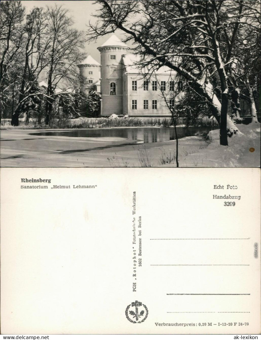 Ansichtskarte Rheinsberg Schloss Im Winter 1970 - Rheinsberg