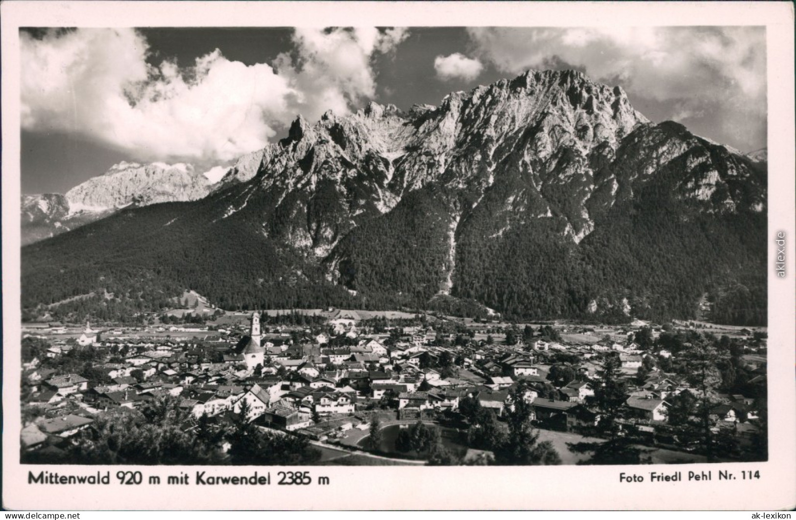 Ansichtskarte Mittenwald Karwendelgebirge Mit Dem Ort 1951 - Mittenwald