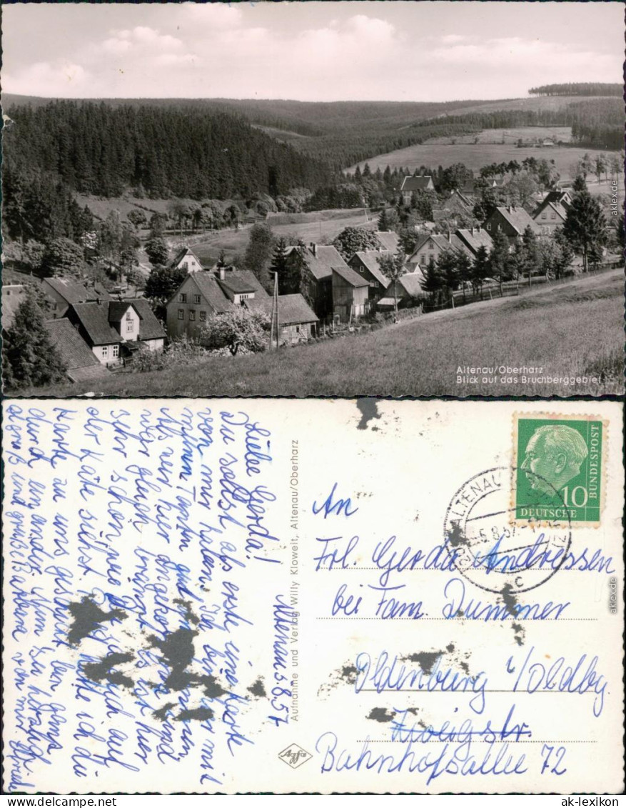 Ansichtskarte Altenau, Bergstadt Panoramablick Auf Das Bruchberggebiet 1957 - Altenau