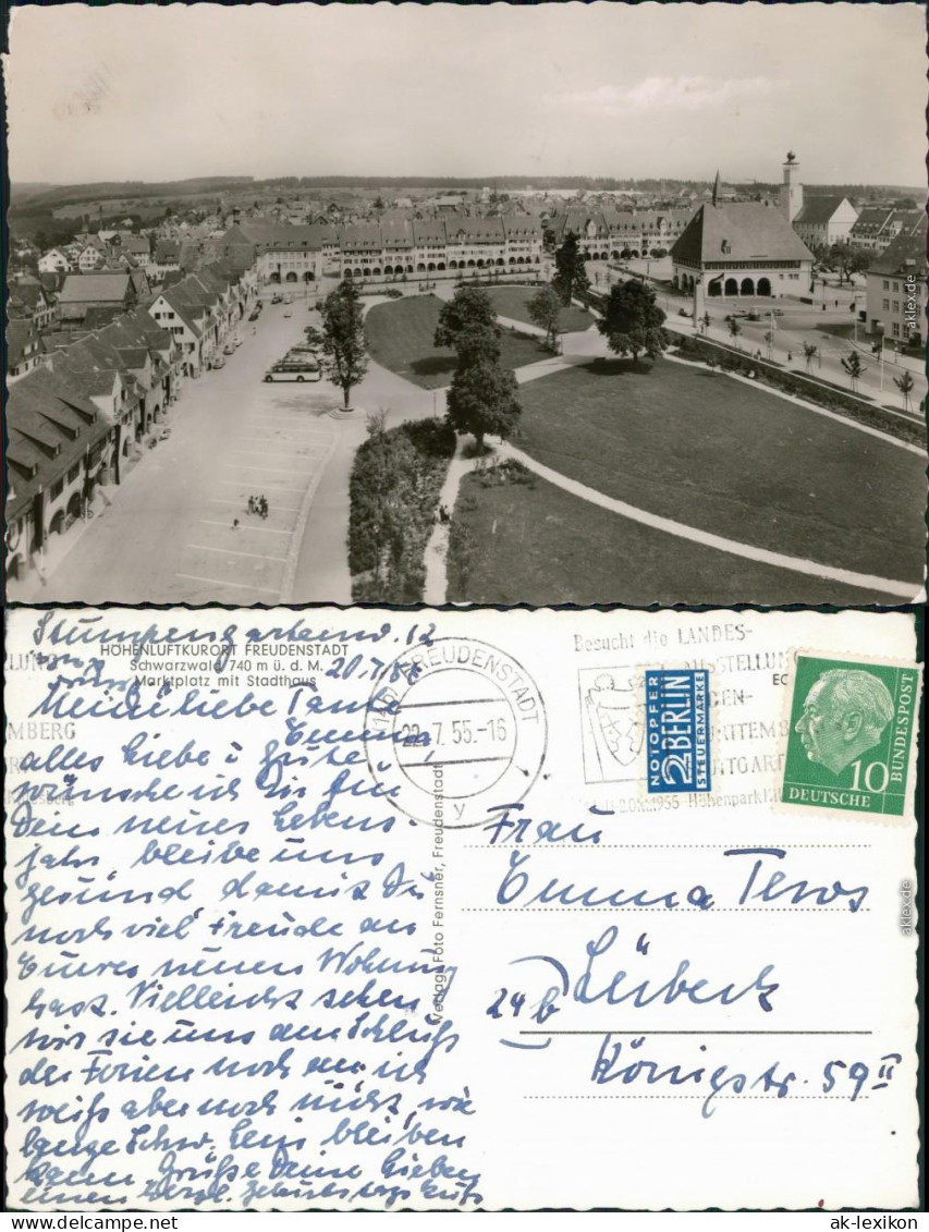 Ansichtskarte Freudenstadt Marktplatz Mit Stadthaus 1955 - Freudenstadt