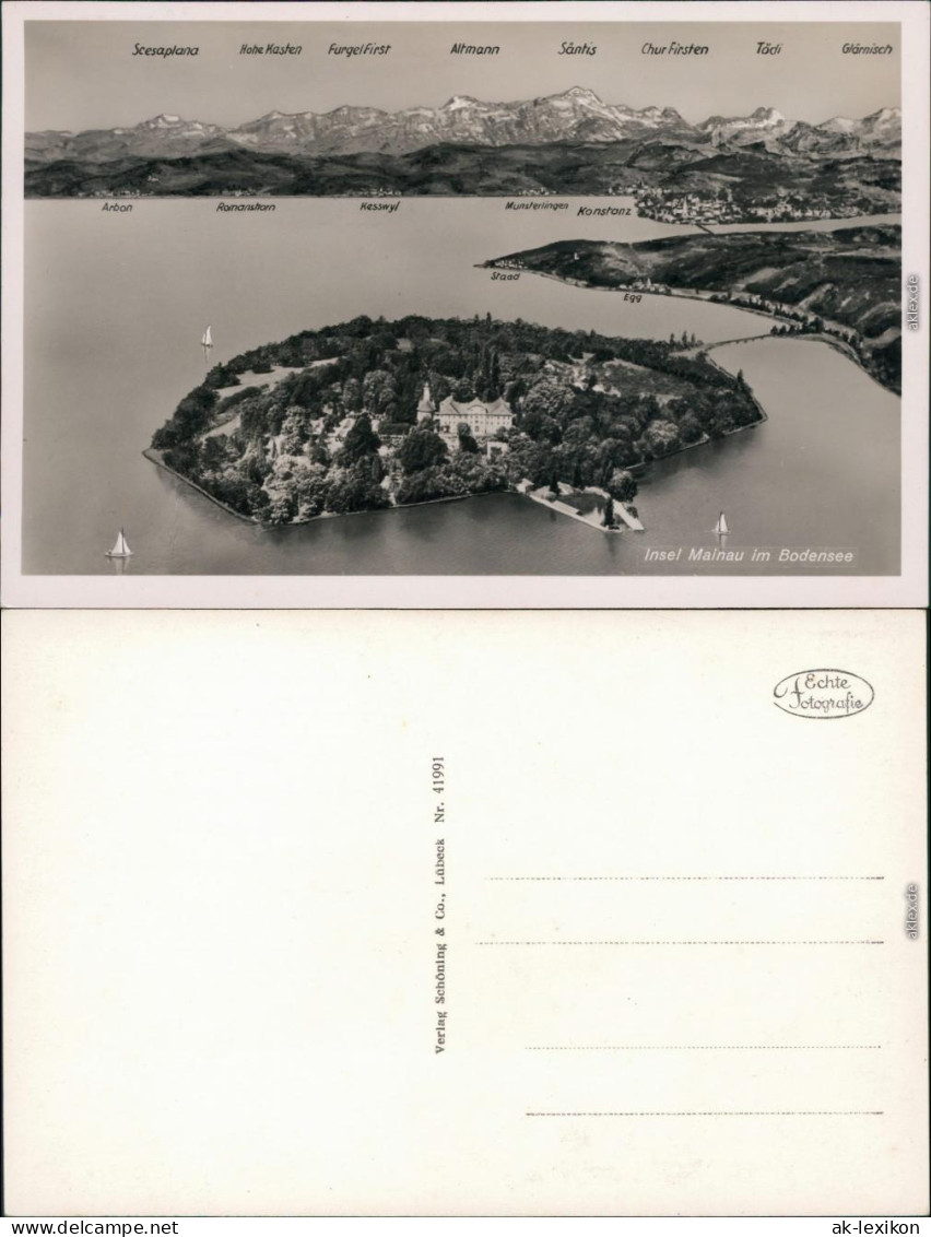 Ansichtskarte Konstanz Luftbild Von Der Insel Mainau 1965 - Konstanz