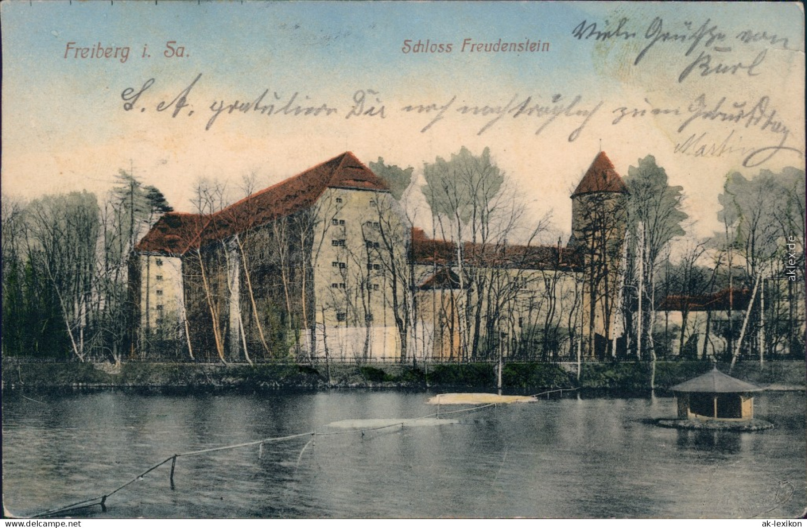 Freiberg (Sachsen) Partie Am Schloß Freudenstein - Schwanenhaus 1911 - Freiberg (Sachsen)