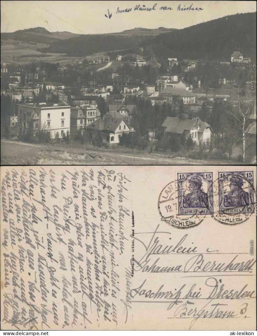 Bad Landeck L&#261;dek-Zdrój Blick über Die Stadt (Privatfoto) 1920  - Polonia