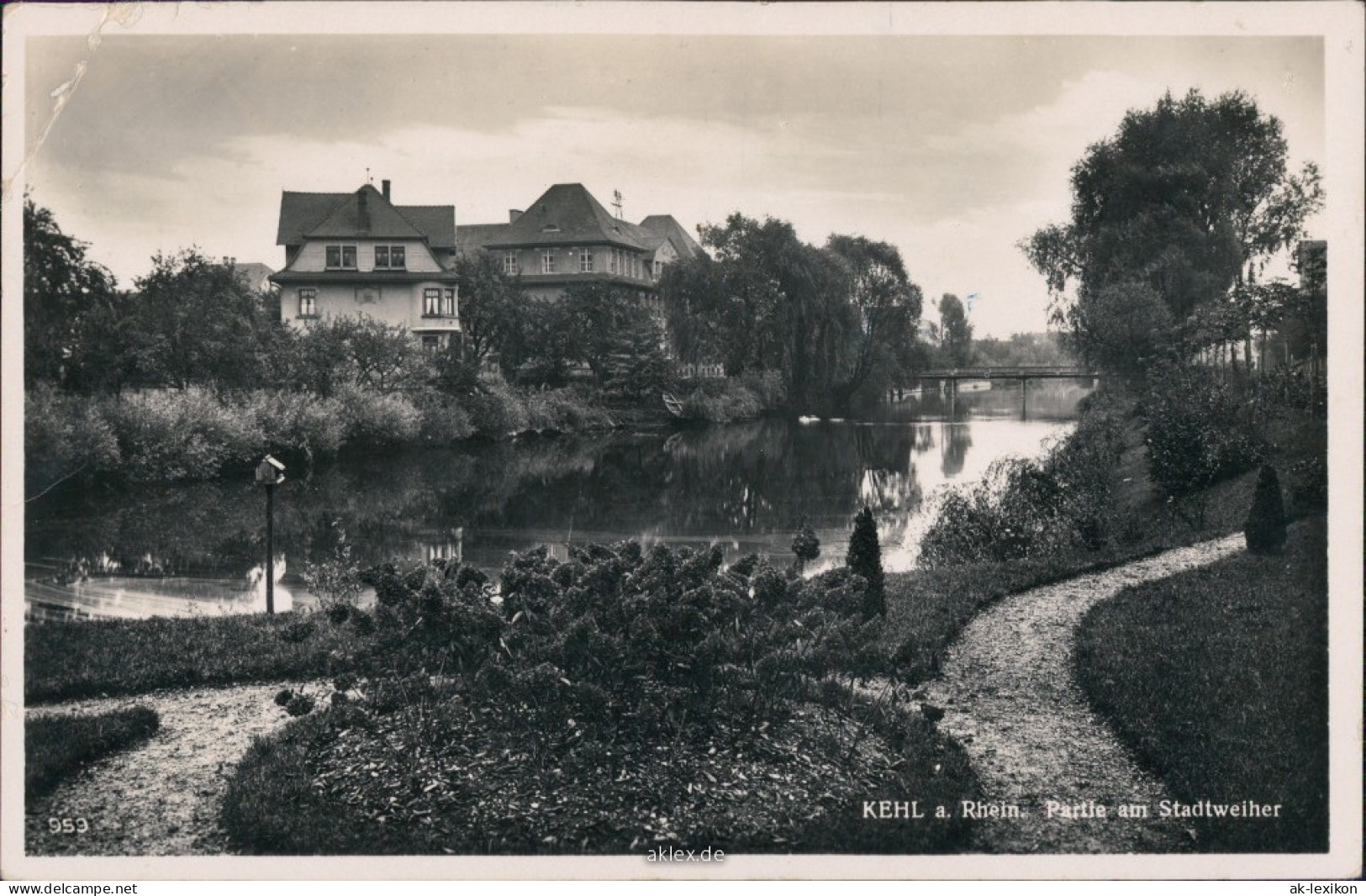 Ansichtskarte Kehl (Rhein) Partie Am Stadtweiher 1937  - Kehl