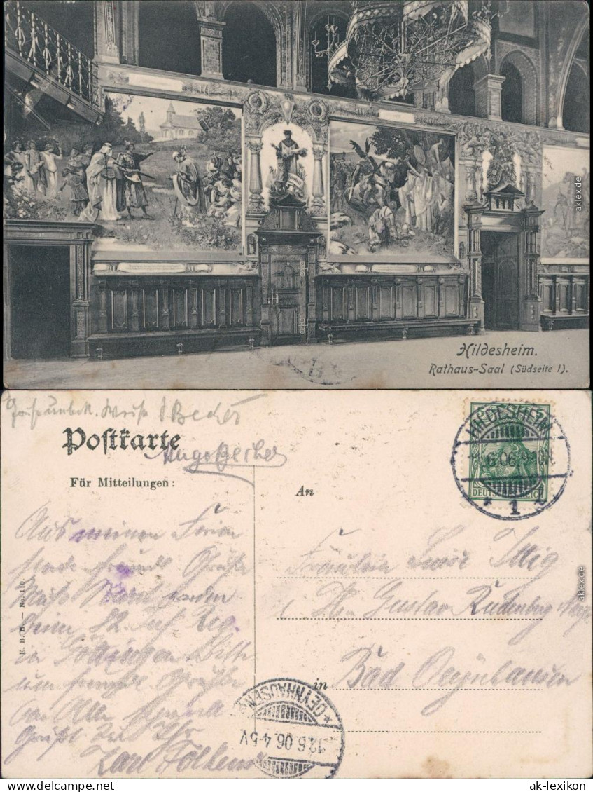 Ansichtskarte Hildesheim Rathaus-Saal (Südseite) 1906  - Hildesheim