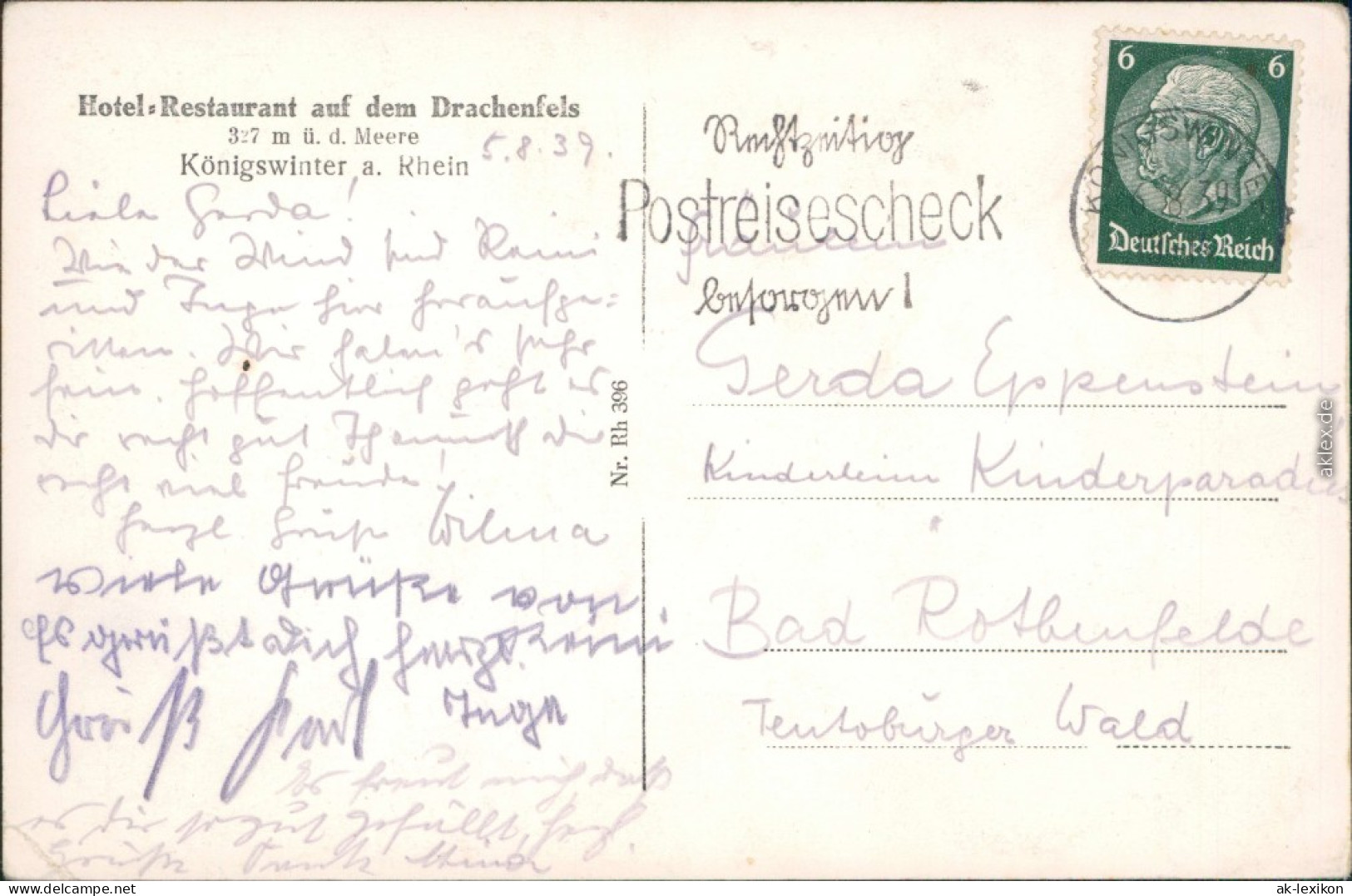 Ansichtskarte Königswinter Panorama-Ansicht Mit Siebengebirge 1939 - Koenigswinter