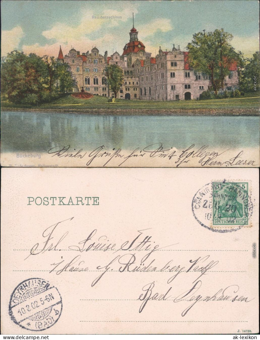 Ansichtskarte Bückeburg Fürstliches Schloss 1902 - Bückeburg