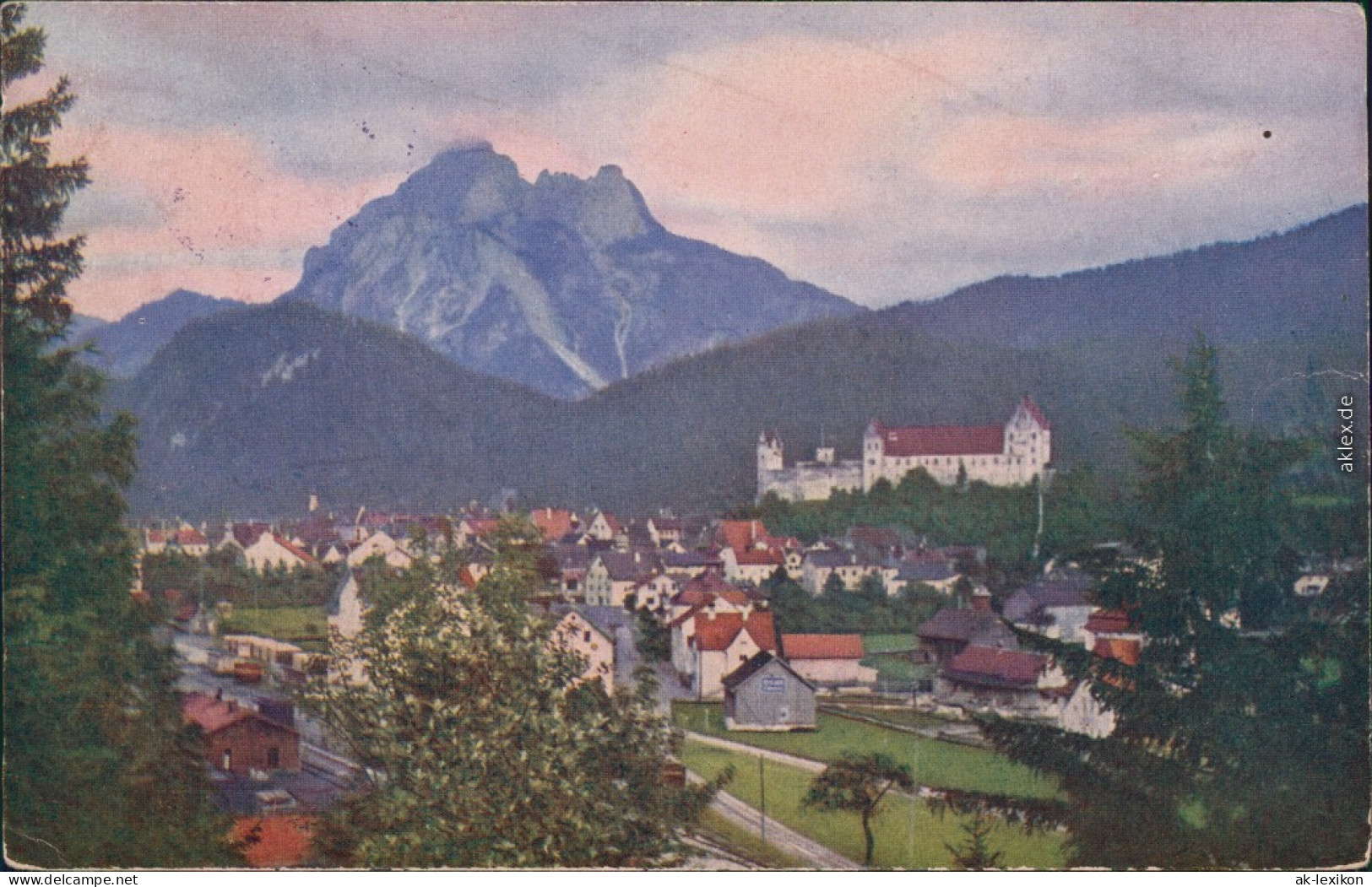 Ansichtskarte Füssen Panorama Mit Säuling 1921 - Fuessen