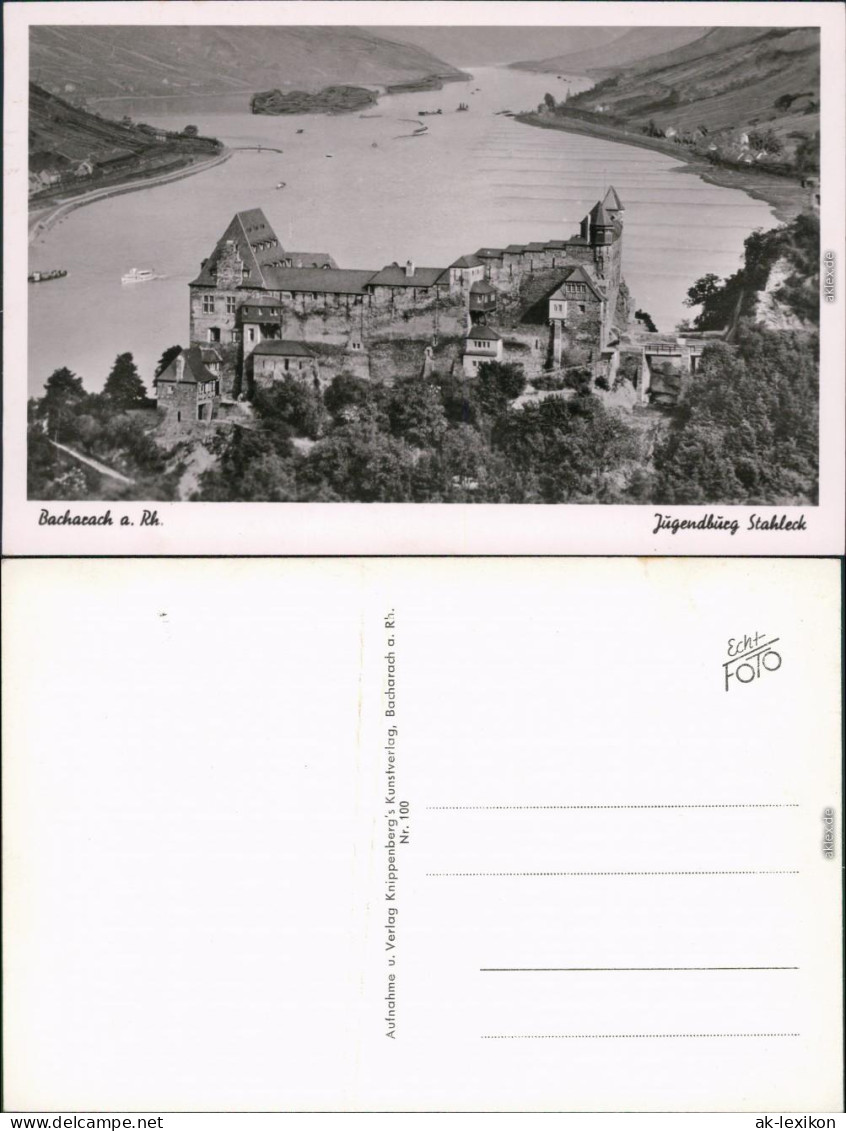 Bacharach Jugendherberge Burg Stahleck Mit Blick Schiffsverkehr 1968 - Bacharach