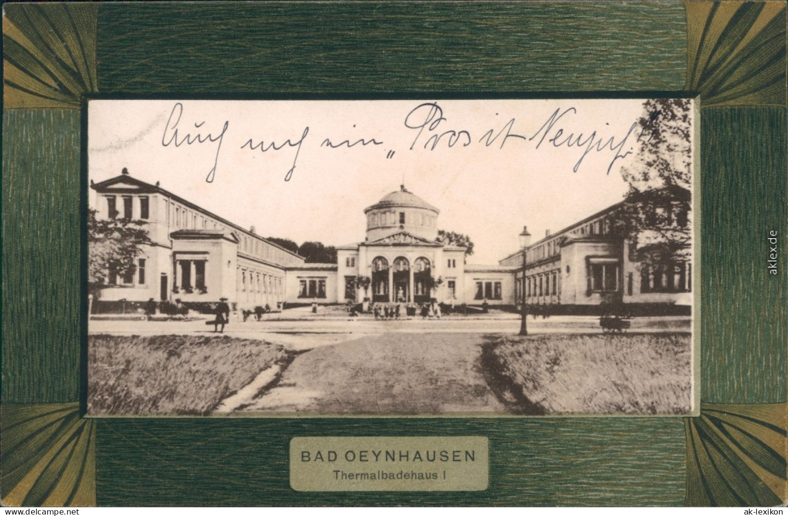 Ansichtskarte Bad Oeynhausen Partie Am Thermalbadehaus 1908 Passepartout - Bad Oeynhausen