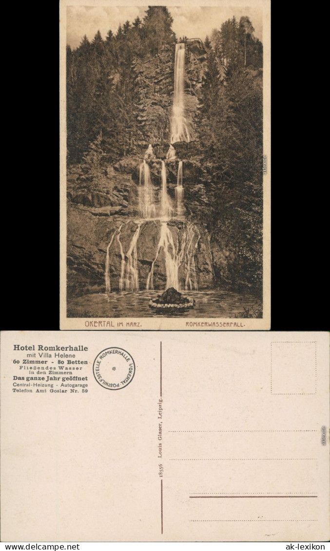 Ansichtskarte Oker-Goslar Okertal - Romkerwasserfall 1925 - Goslar