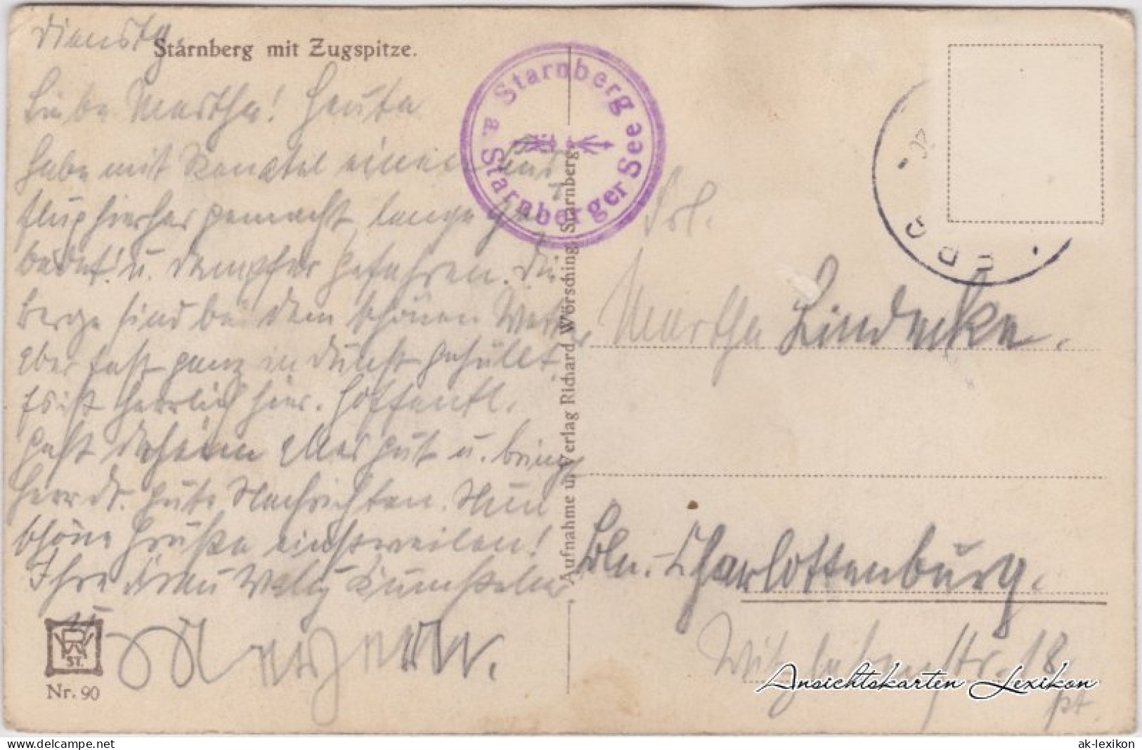 Ansichtskarte Starnberg Starnberg Mit Zugspitze 1924 - Starnberg