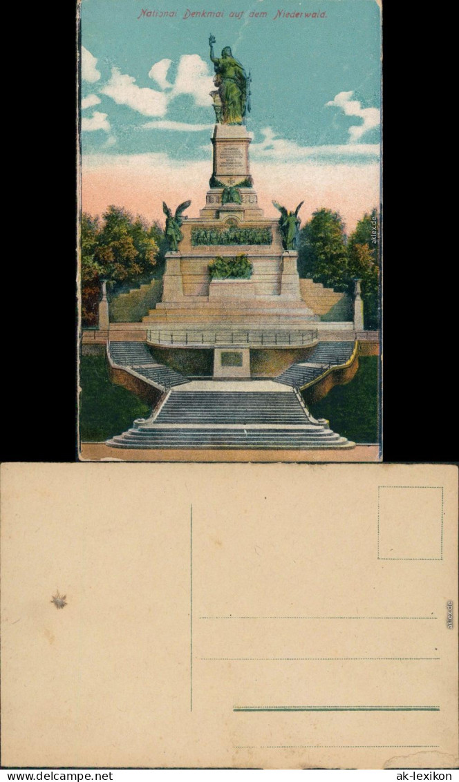 Ansichtskarte Rüdesheim (Rhein) National-Denkmal / Niederwalddenkmal 1910 - Ruedesheim A. Rh.