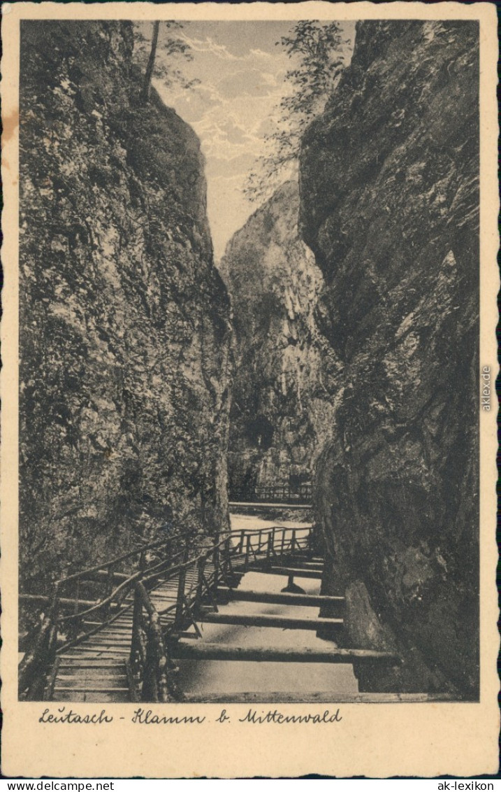Ansichtskarte Mittenwald Leutaschklamm 1920 - Mittenwald