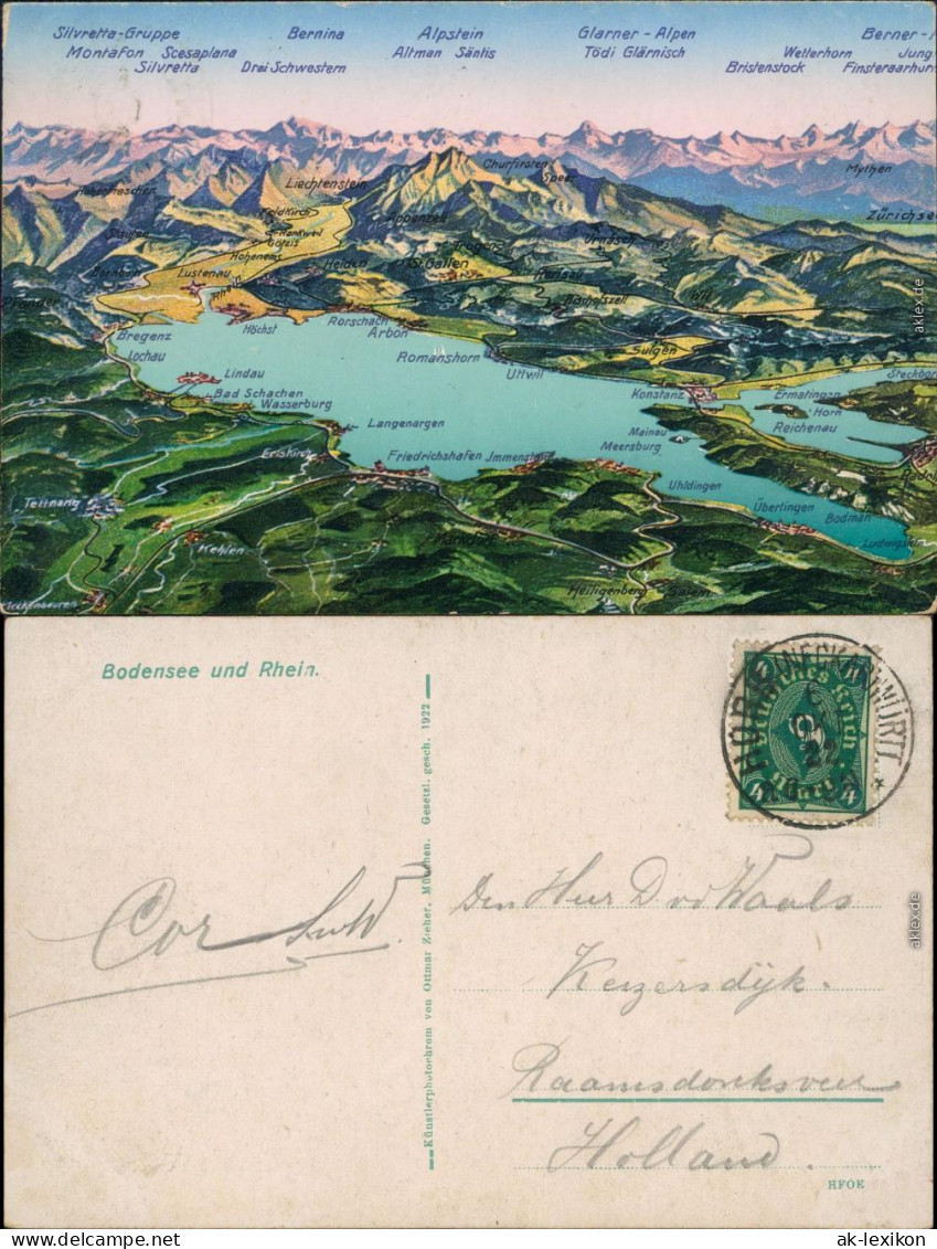 Ansichtskarte  Landkarten-Ansichtskarte - Bodensee 1922 - Autres & Non Classés