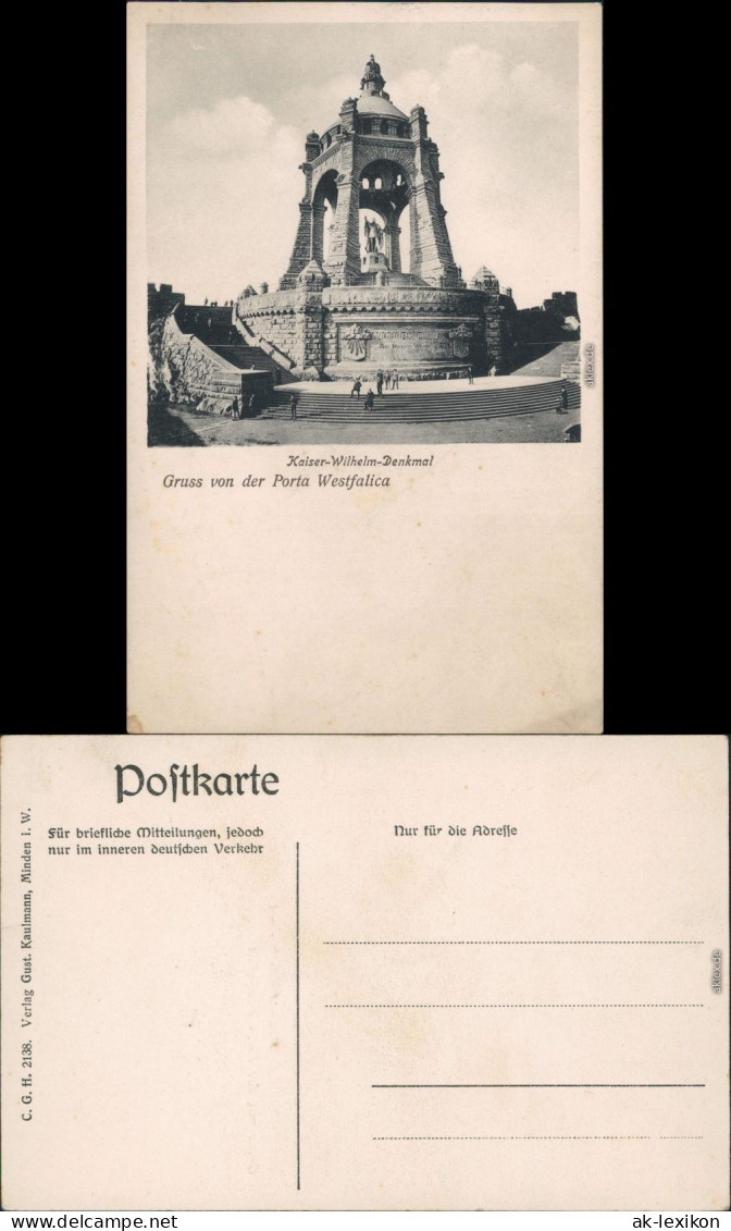 Ansichtskarte Porta Westfalica Kaiser-Wilhelm-Denkmal - Porta Westfalica 1920 - Porta Westfalica