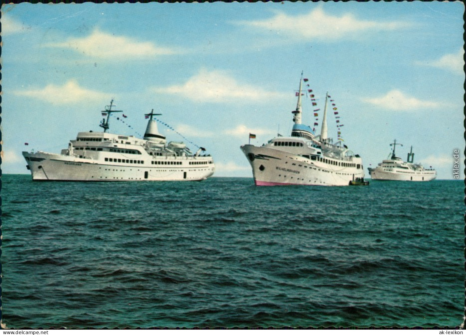 Ansichtskarte  Fähren: Helgoland, Wilhelmshaven U. Wappen V. Hamburg 1970 - Ferries