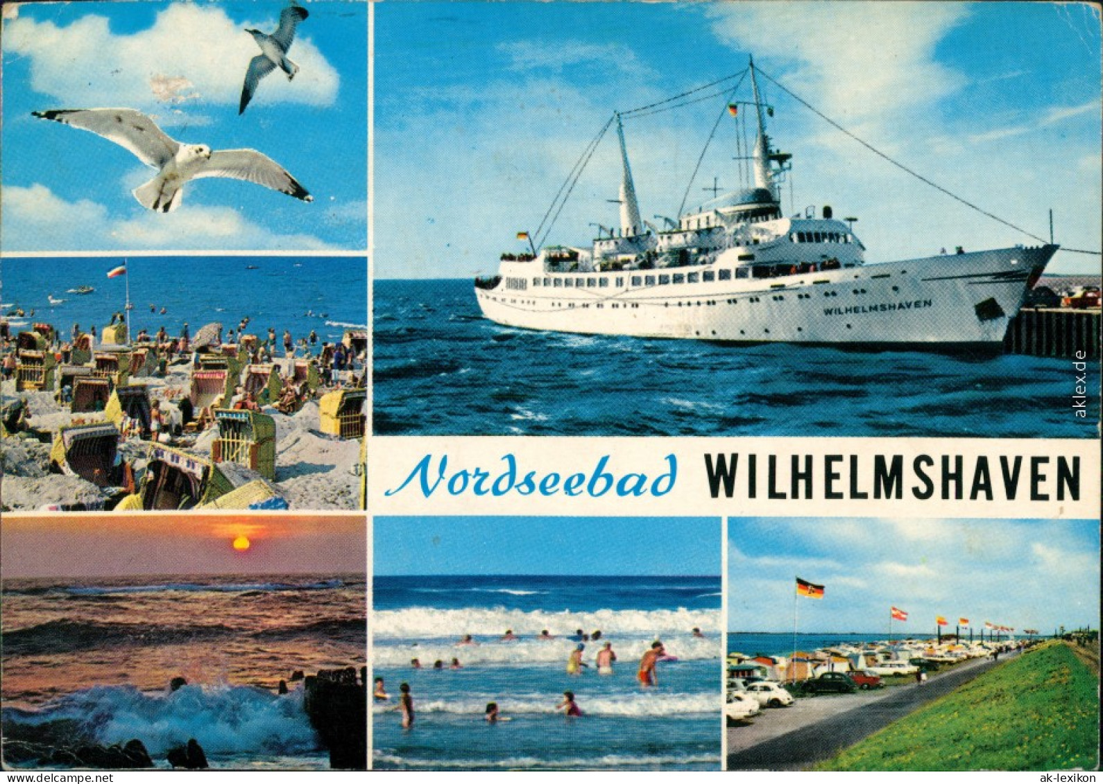 Ansichtskarte Wilhelmshaven Strand, Camping, Meer, Fähre 1985 - Wilhelmshaven