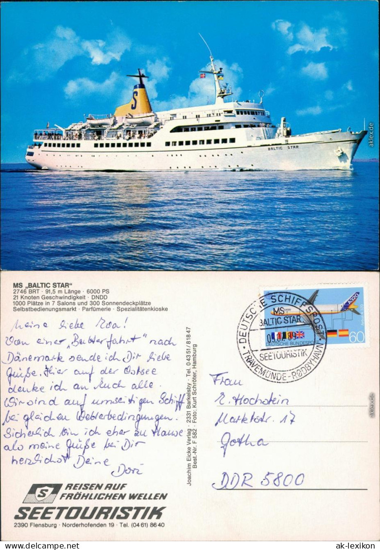 Ansichtskarte  Fährschiff MS "Baltic Star" 1989 - Fähren