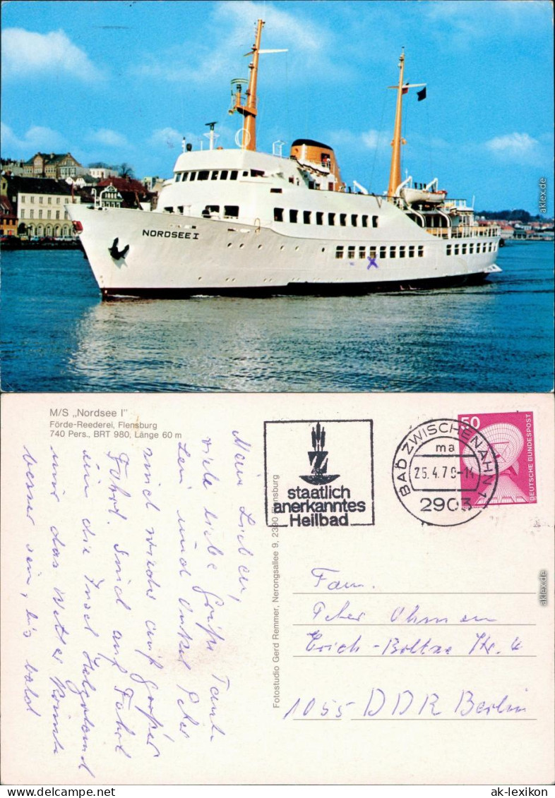 Ansichtskarte  Fährschiff MS "Nordsee I" 1979 - Fähren