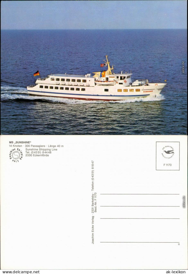 Ansichtskarte  Fährschiff MS "Sunshine" 1985 - Fähren