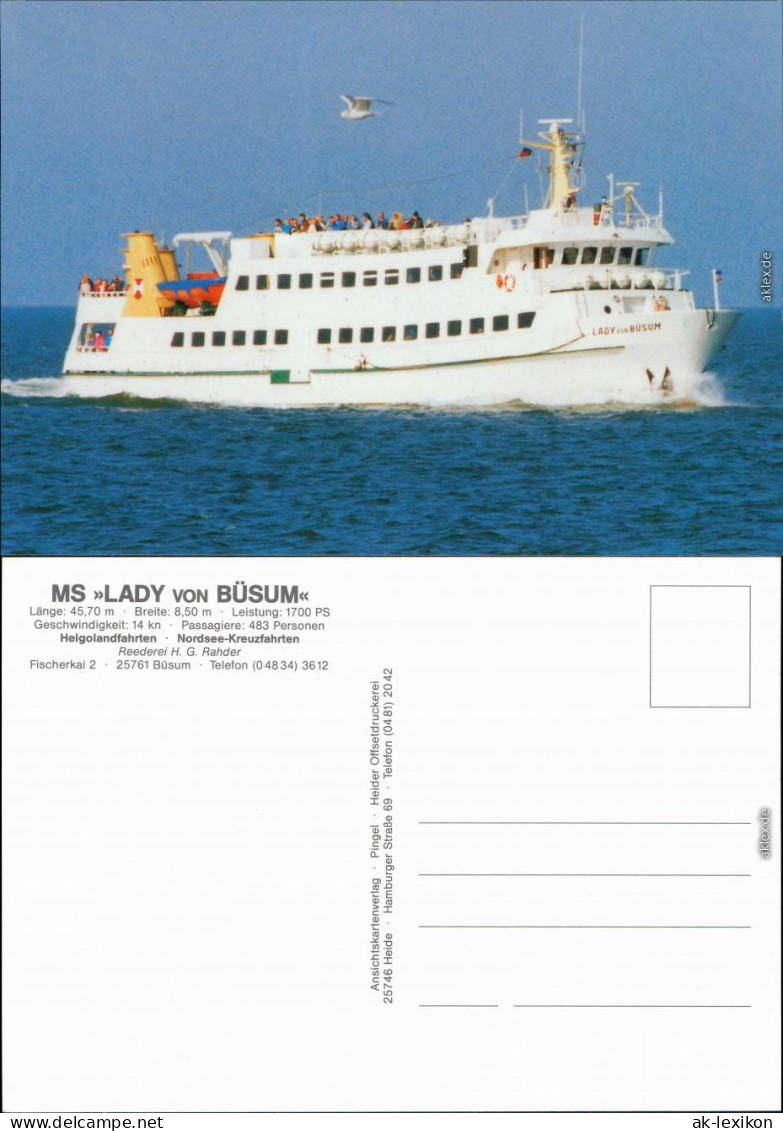 Ansichtskarte  Fähre MS "Lady Von Büsum" 1990 - Fähren