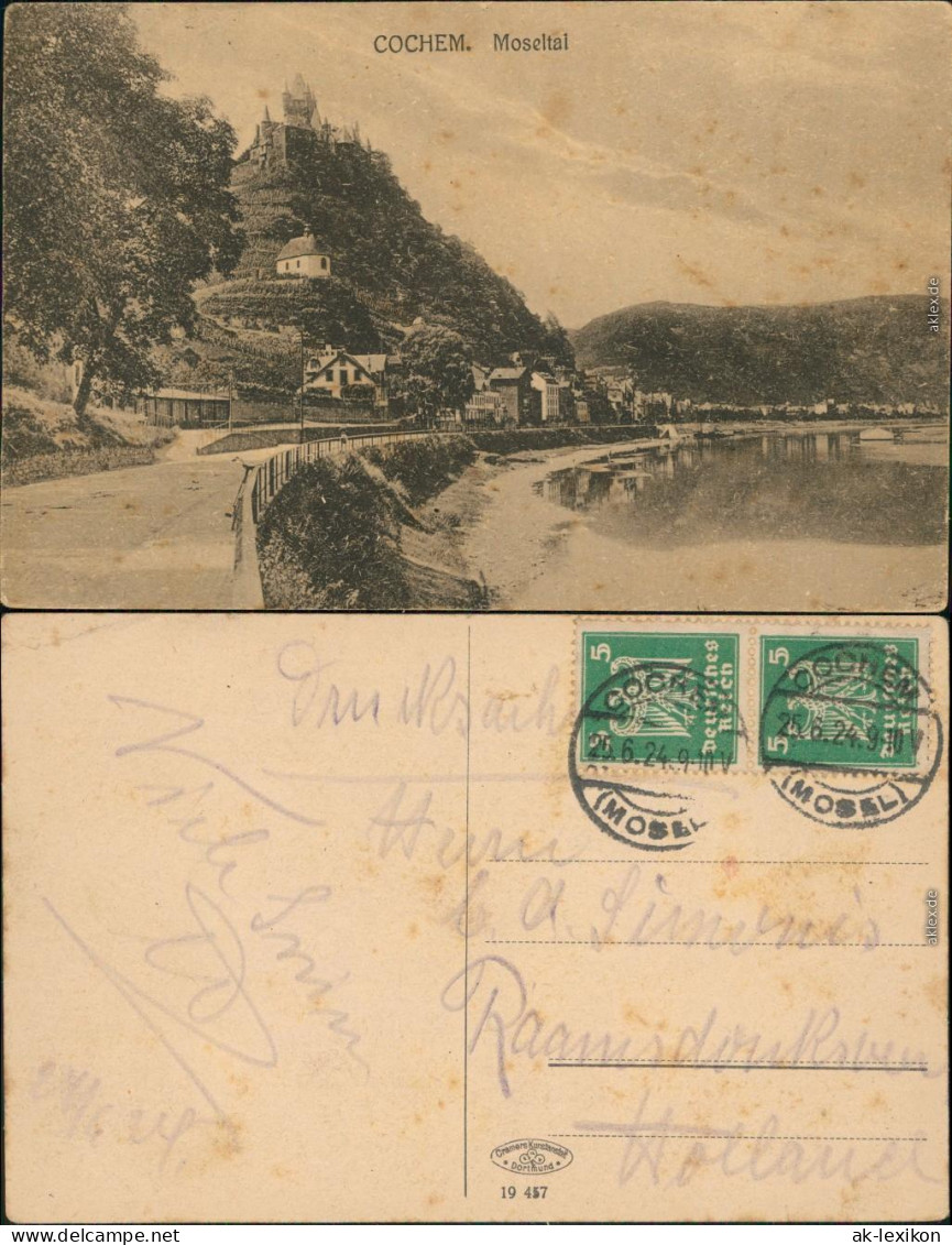 Ansichtskarte Cochem Kochem Partie Am Moseltal - Straße 1924  - Cochem