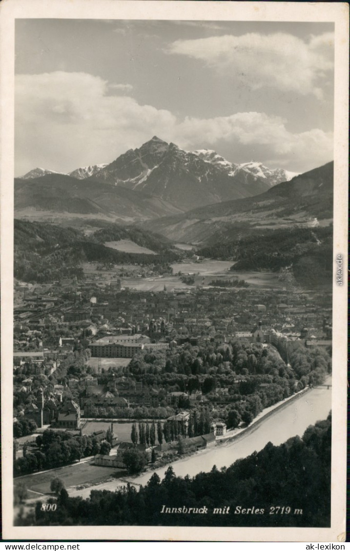 Ansichtskarte Innsbruck Panorama-Ansicht Mit Serles 1939 - Innsbruck